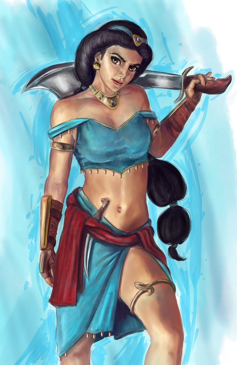 Illustration for article titled Gladiator Ariel, and other crazy designs from a nonexistent Disney Princess fighting game